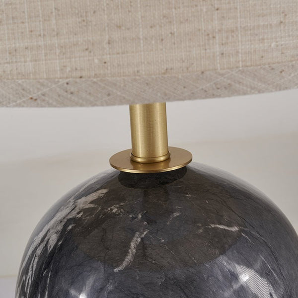 Thehouselights-Ceramic Table Lamp with Fabric Drum Shade-Table Lamp--