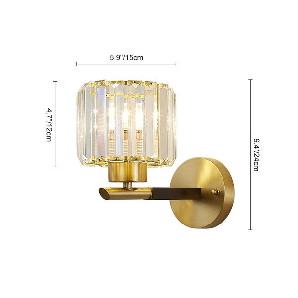 Thehouselights-Clear Crystal Shade Wall Sconce-Wall Lights--