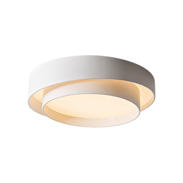 Thehouselights-Concentric Rings Round Flush Mount Ceiling Light-Ceiling Light-Cool White-Black