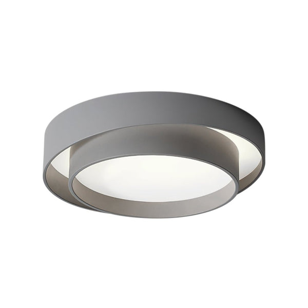 Thehouselights-Concentric Rings Round Flush Mount Ceiling Light-Ceiling Light-Cool White-White