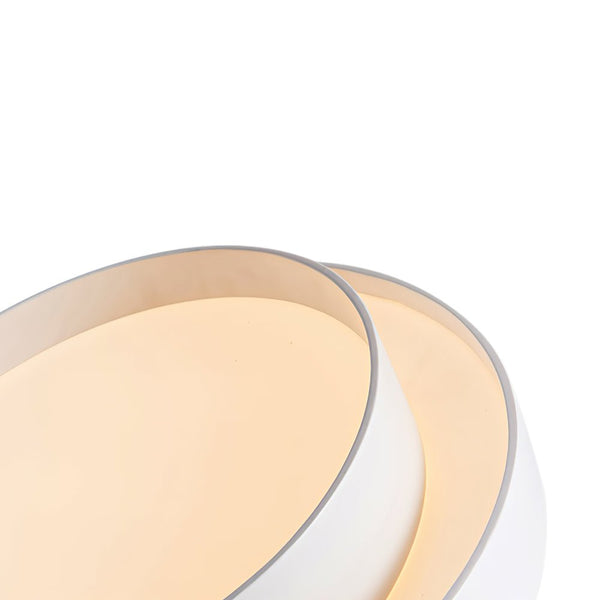 Thehouselights-Concentric Rings Round Flush Mount Ceiling Light-Ceiling Light-Cool White-White