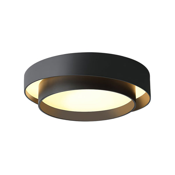 Thehouselights-Concentric Rings Round Flush Mount Ceiling Light-Ceiling Light-Cool White-White