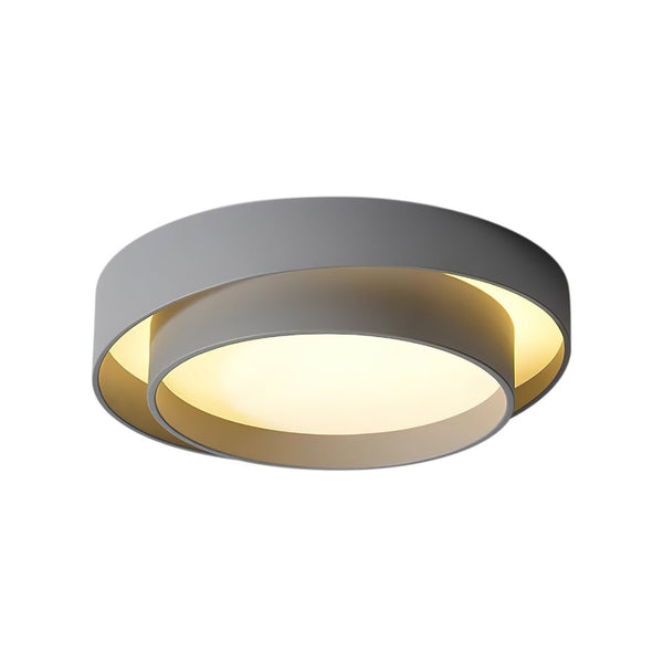 Thehouselights-Concentric Rings Round Flush Mount Ceiling Light-Ceiling Light-Cool White-White