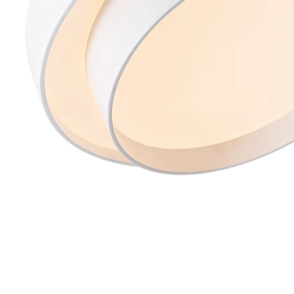 Thehouselights-Concentric Rings Round Flush Mount Ceiling Light-Ceiling Light-Cool White-White