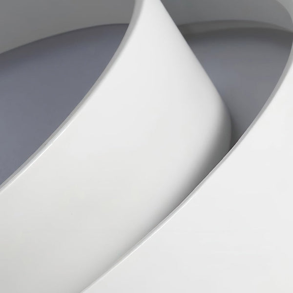 Thehouselights-Concentric Rings Round Flush Mount Ceiling Light-Ceiling Light-Cool White-White