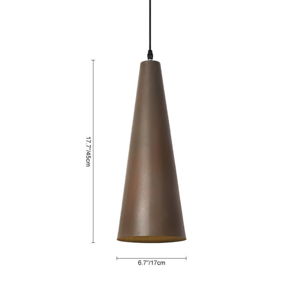 Thehouselights-Conical Steel Pendant Lighting-Pendant-Brown-