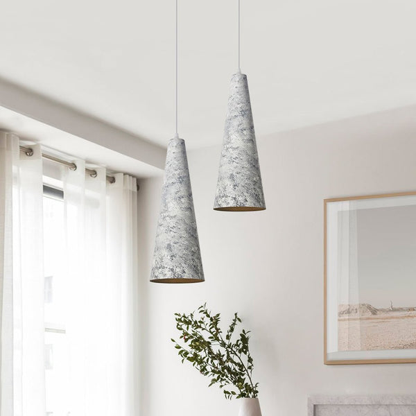 Thehouselights-Conical Steel Pendant Lighting-Pendant-White-