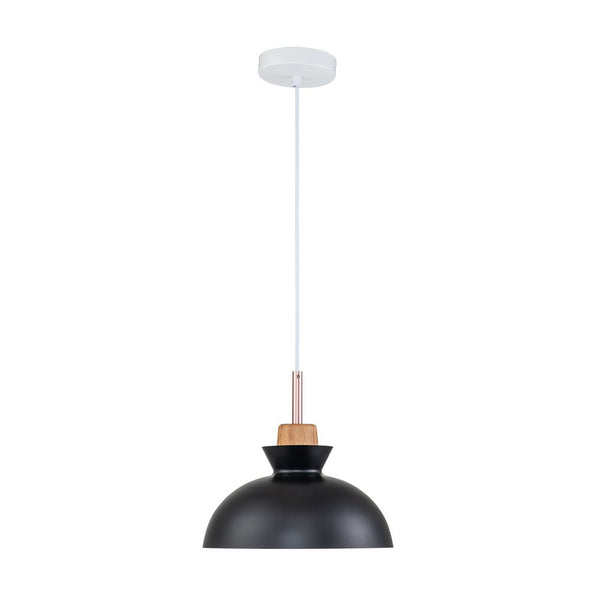 Thehouselights-Craftsman Style 1-Light Single Dome Pendant Light-Pendant-Black-