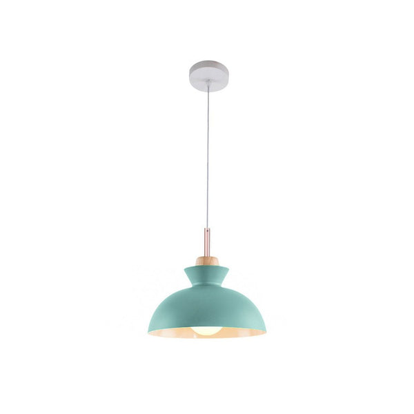 Thehouselights-Craftsman Style 1-Light Single Dome Pendant Light-Pendant-Teal-