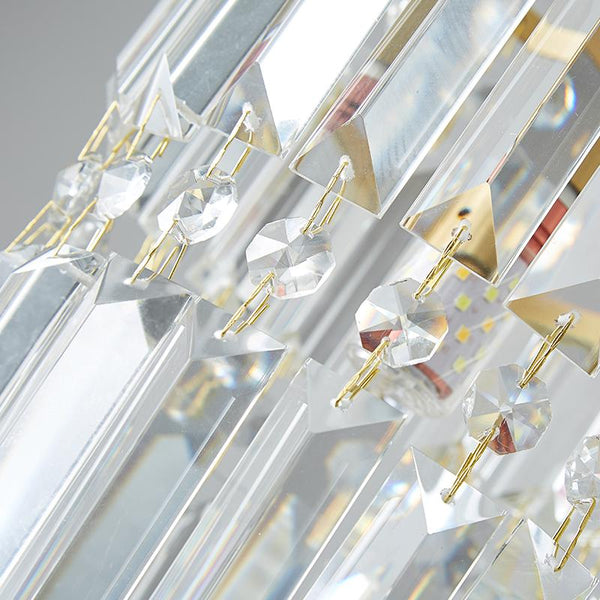 Thehouselights-Crystal Cylinder Shade 3-Light Pendant Light-Pendant--