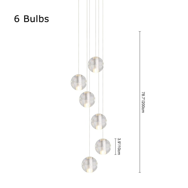 Thehouselights-Crystal Globe Cluster Pendant Light-Pendant-1Lt-