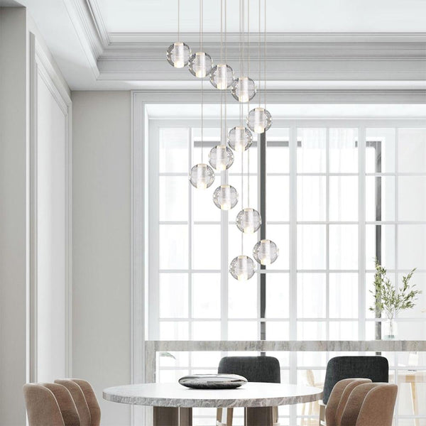 Thehouselights-Crystal Globe Cluster Pendant Light-Pendant-1Lt-