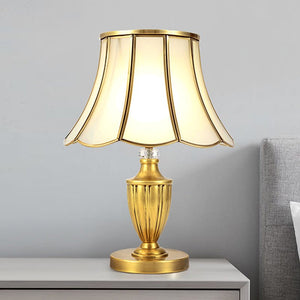 Thehouselights-Ctagonal Scallop Edged Saucer Shaped Table Lamp-Table Lamp--