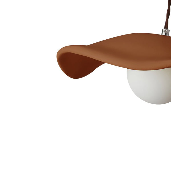 Thehouselights-Curved Hat-Shade Pendant Light-Pendant-Orange-