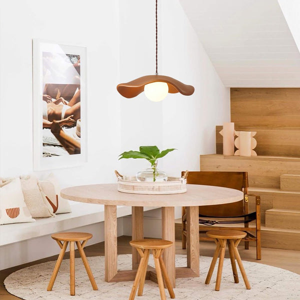 Thehouselights-Curved Hat-Shade Pendant Light-Pendant-Orange-