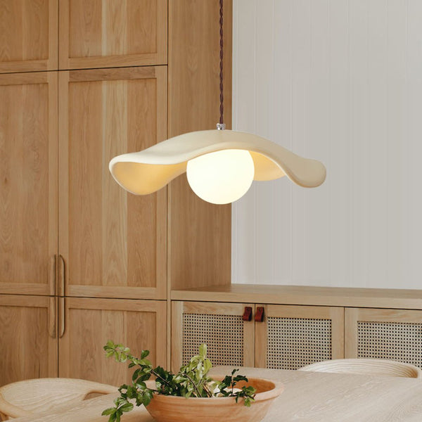 Thehouselights-Curved Hat-Shade Pendant Light-Pendant-White-