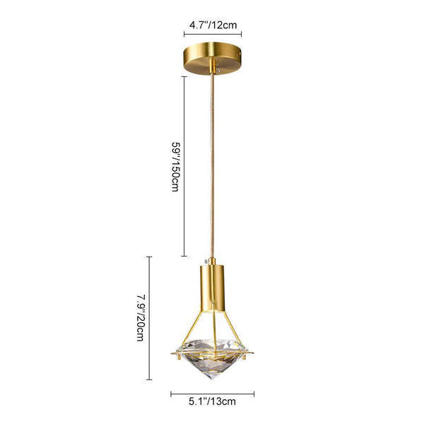 Thehouselights-Diamond Crystal Pendant Light-Pendant--