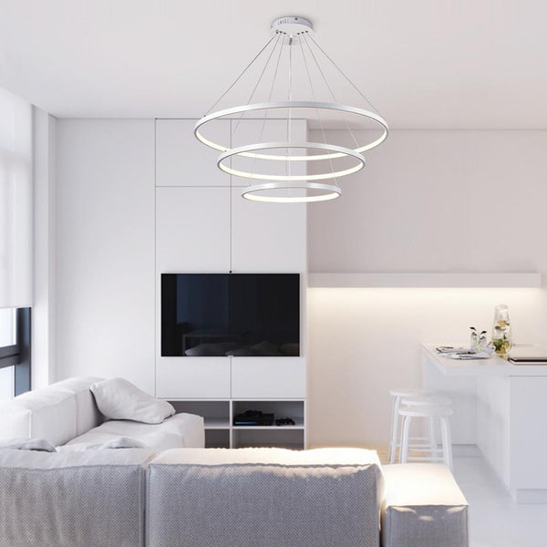 Thehouselights-Dimmable LED Three-Ring Chandelier-Chandelier--