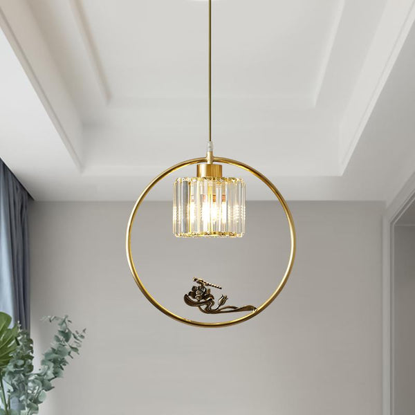 Thehouselights-Dragonfly Circle Pendant Lighting-Pendant--