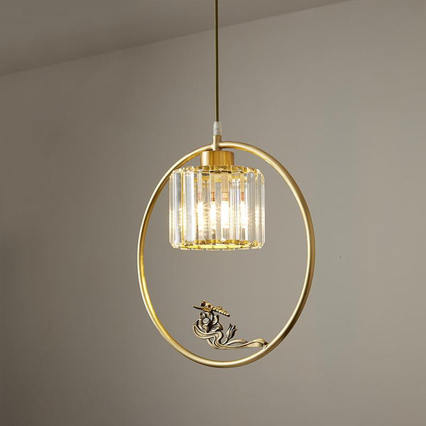 Thehouselights-Dragonfly Circle Pendant Lighting-Pendant--