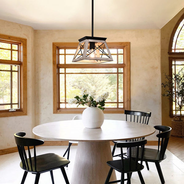 Thehouselights-Farmhouse Rustic 1-Light Single Mini Pendant Light-Pendant-Brown-