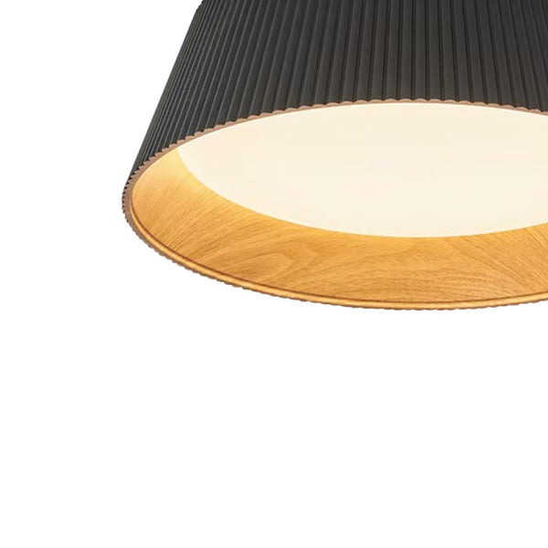 Thehouselights-Fluted Ribbed Wood Grain LED Flush Mount Ceiling Light-Ceiling Light-Cool White-White