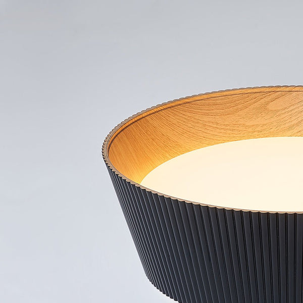 Thehouselights-Fluted Ribbed Wood Grain LED Flush Mount Ceiling Light-Ceiling Light-Cool White-White