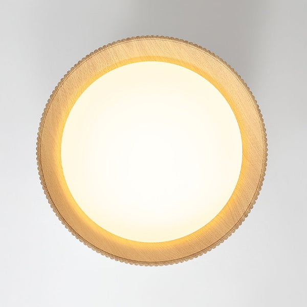 Thehouselights-Fluted Ribbed Wood Grain LED Flush Mount Ceiling Light-Ceiling Light-Cool White-White