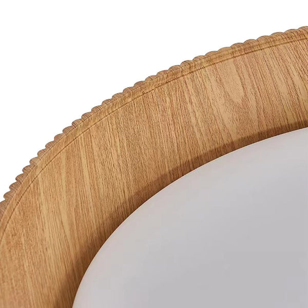 Thehouselights-Fluted Ribbed Wood Grain LED Flush Mount Ceiling Light-Ceiling Light-Cool White-White