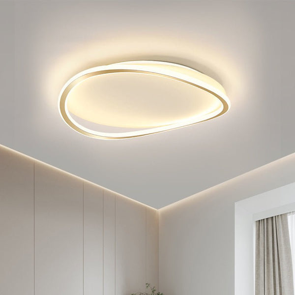 Thehouselights-Geometric Round LED Flush Mount in Warm White-Ceiling Light--