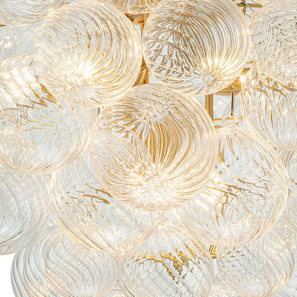 Thehouselights-Glam Cluster Grape Ribbed Glass Bubble Chandelier-Chandelier-Brass-