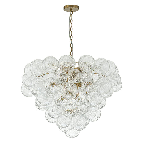 Thehouselights-Glam Cluster Grape Ribbed Glass Bubble Chandelier-Chandelier-Brass-