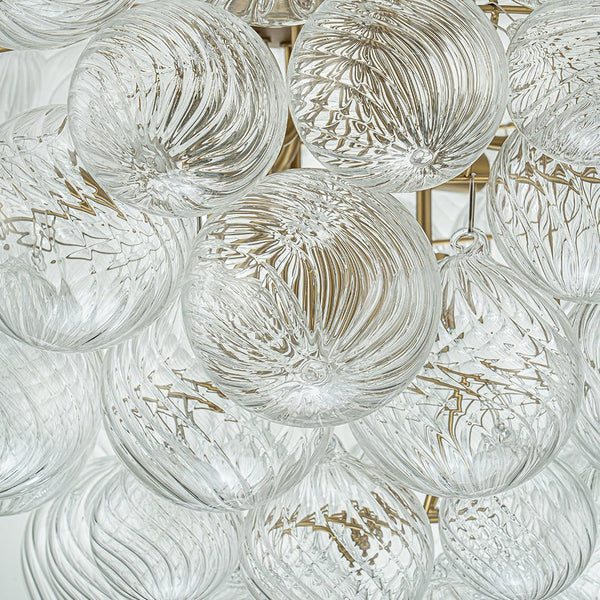 Thehouselights-Glam Cluster Grape Ribbed Glass Bubble Chandelier-Chandelier-Brass-