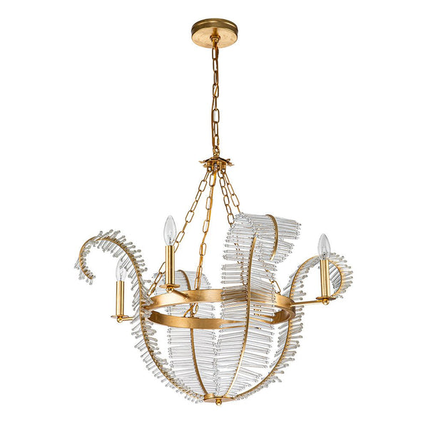 Thehouselights-Glam Modern Crystal Leaf Chandelier-Chandelier--