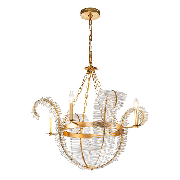 Thehouselights-Glam Modern Crystal Leaf Chandelier-Chandelier--