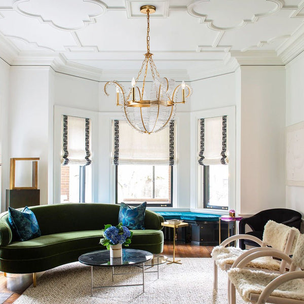Thehouselights-Glam Modern Crystal Leaf Chandelier-Chandelier--