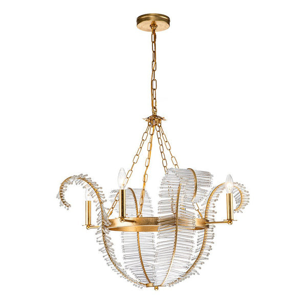 Thehouselights-Glam Modern Crystal Leaf Chandelier-Chandelier--