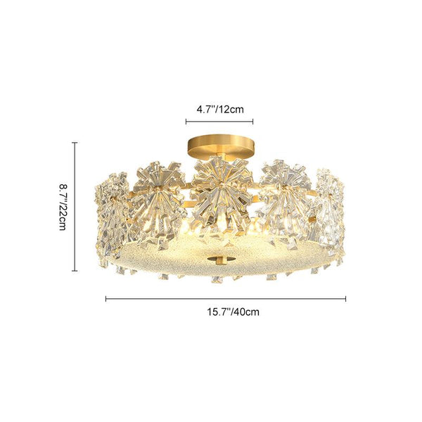 Thehouselights-Glam Sparkle Flush Mount-Ceiling Light--