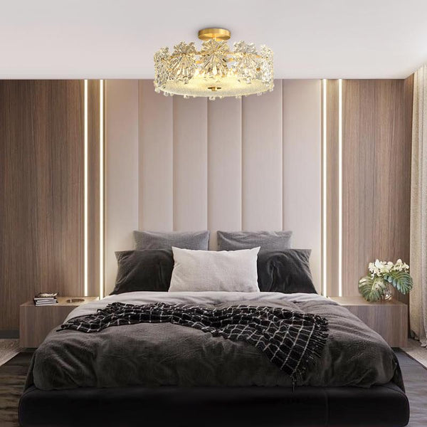 Thehouselights-Glam Sparkle Flush Mount-Ceiling Light--