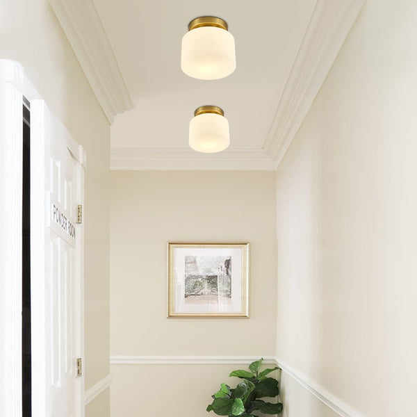 Thehouselights-Glass Cylinder Flush Mount Ceiling Lights-Ceiling Light--