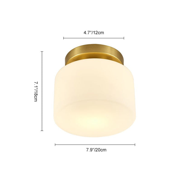 Thehouselights-Glass Cylinder Flush Mount Ceiling Lights-Ceiling Light--
