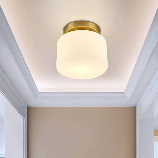 Thehouselights-Glass Cylinder Flush Mount Ceiling Lights-Ceiling Light--