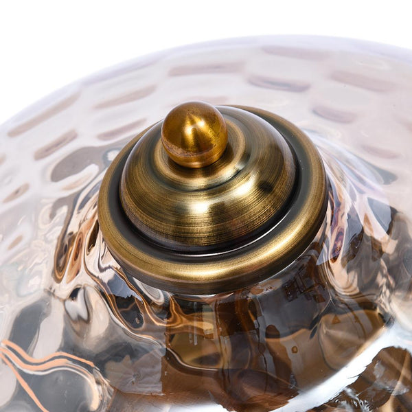 Thehouselights-Hammered Glass Bowl Ceiling Light in Gold-Flush Mount--