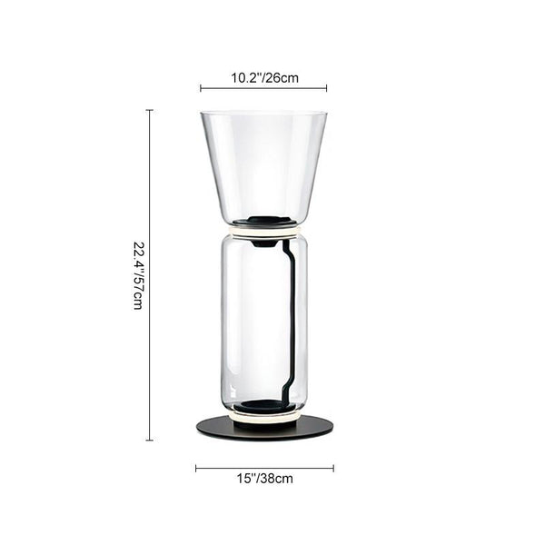 Thehouselights-Hand-blown Transparent Glass Cylinder Table Lamp Floor Lamp-Table Lamp--