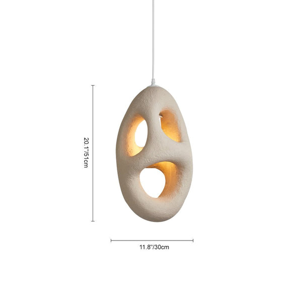 Thehouselights-Handmade Cave Shaped Polystyrene Pendant Light-Pendant-3-Lt-
