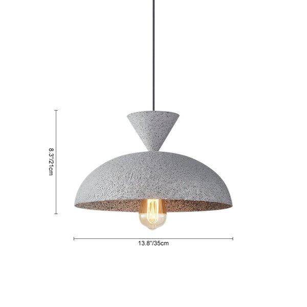 Thehouselights-Handmade Ceramic Dome Pendant Light-Pendant-Gray-