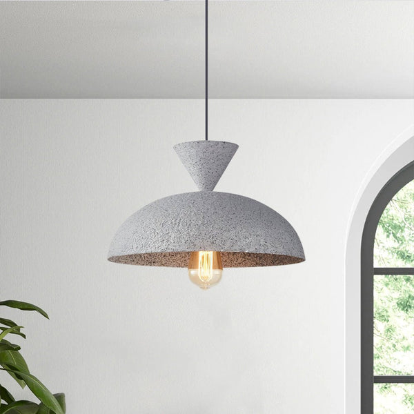 Thehouselights-Handmade Ceramic Dome Pendant Light-Pendant-Gray-