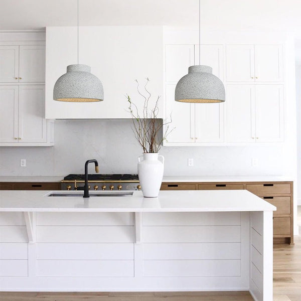 Thehouselights-Handmade Speckled Dome Pendant Light-Pendant-Light Gray-