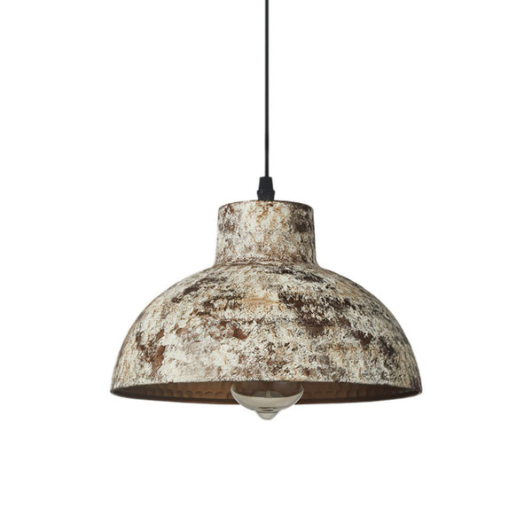 Thehouselights-Handmade Textured Painted Industrial Dome Pendant Light-Pendant-Black-