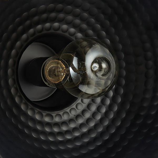 Thehouselights-Handmade Textured Painted Industrial Dome Pendant Light-Pendant-Black-